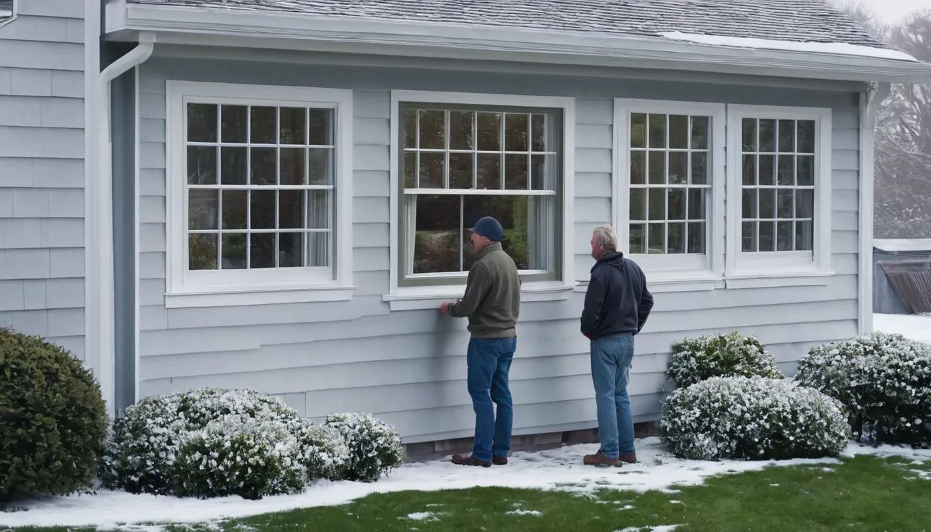A Marlborough home with newly installed energy efficient windows on a bright winter day